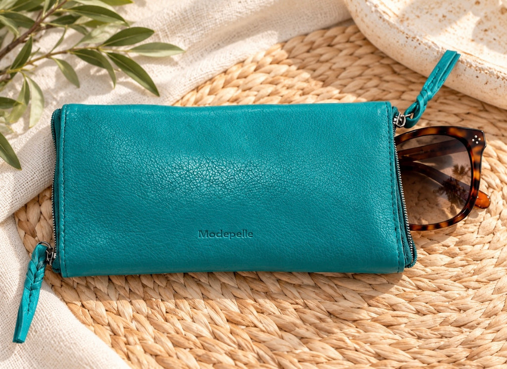 Leather Optical/Phone Case By Modapelle - Aqua