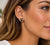 Stud Earring - Cream, Tan & Black Hide