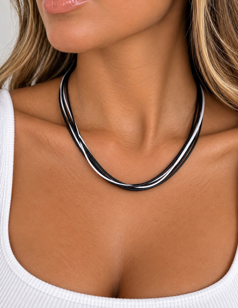 Bliss By ZSISKA Black Mix Cord Necklace