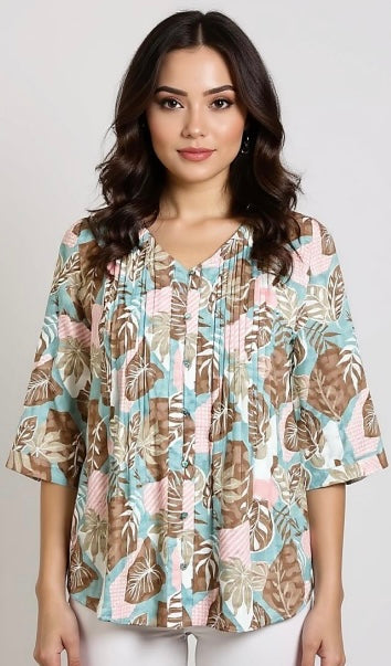Mocha Patch Pleat Front Shirt By Cafe Latte