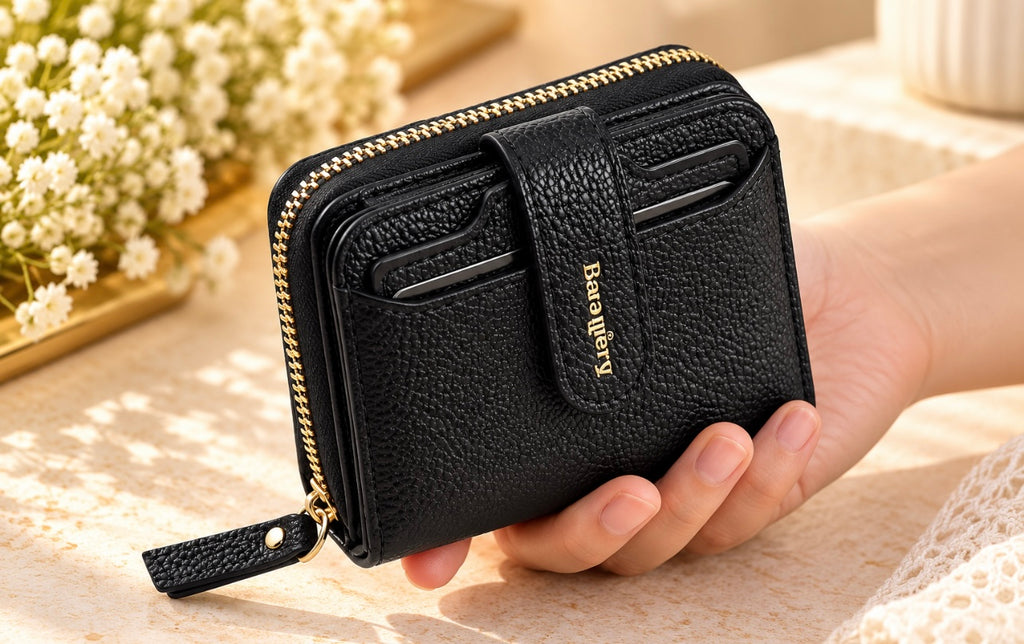 Solid Colour Wallet - Black