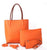 Square Handbag Brown Handle - Orange