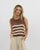 Sailor Striped Knit Tank - Chocolate/Beige