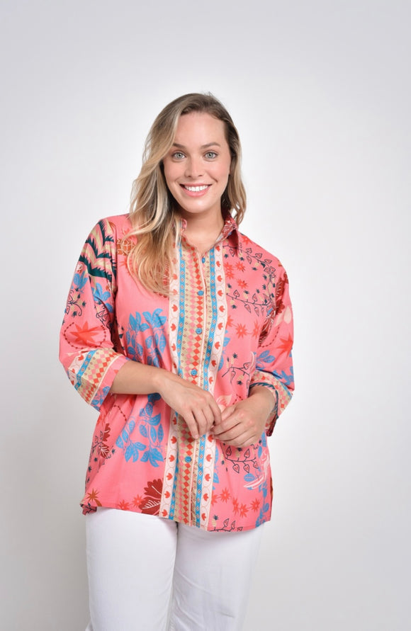 Collared Shirt By Saint Lori - Pink