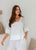 Carina Linen Top - White