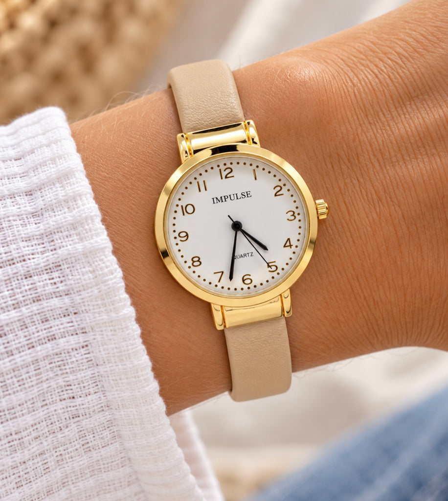 Bangle Watch - Gold/Stone