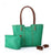 Brown Handle Zip Bag - Green