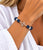 Stretch Fob Bracelet - Rhodiun/Navy Enamel