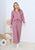 Drawstring Waist Wide Leg Plain Pant - Pink