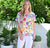 Floral Boxy Linen Top - Red Flower
