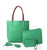 Square Handbag Brown Handle - Green