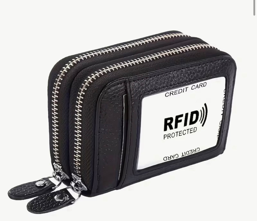 Credit Card Wallet With Small Coin Purse - Black