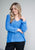 Cotton V Neck Knit - Cornflower Blue