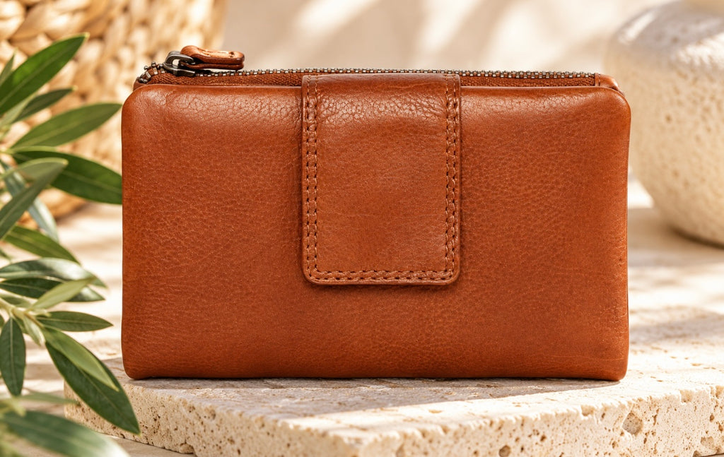 Ladies Leather Wallet By Modapelle - Tan