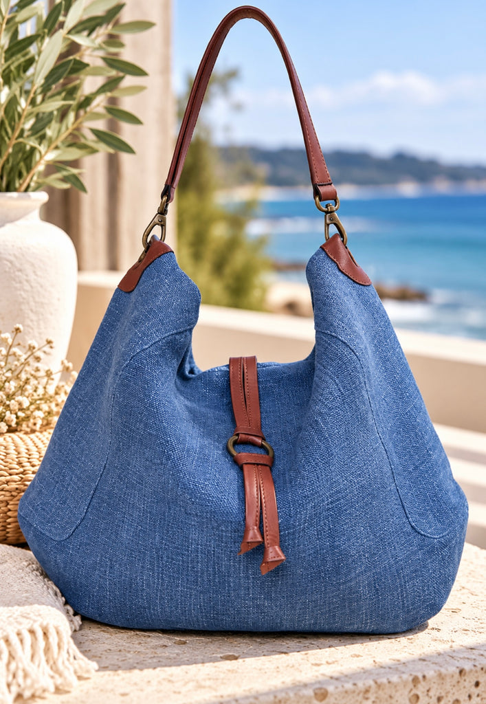Urban Jute Shoulder Bag - Denim