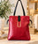Square Flap Over Handbag - Red