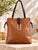 Square Flap Over Handbag - Brown