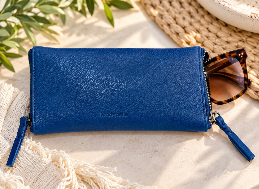 Leather Optical/Phone Case By Modapelle - Blue
