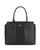 Two Tone Vegan Leather Tote Bag with Strap - Black