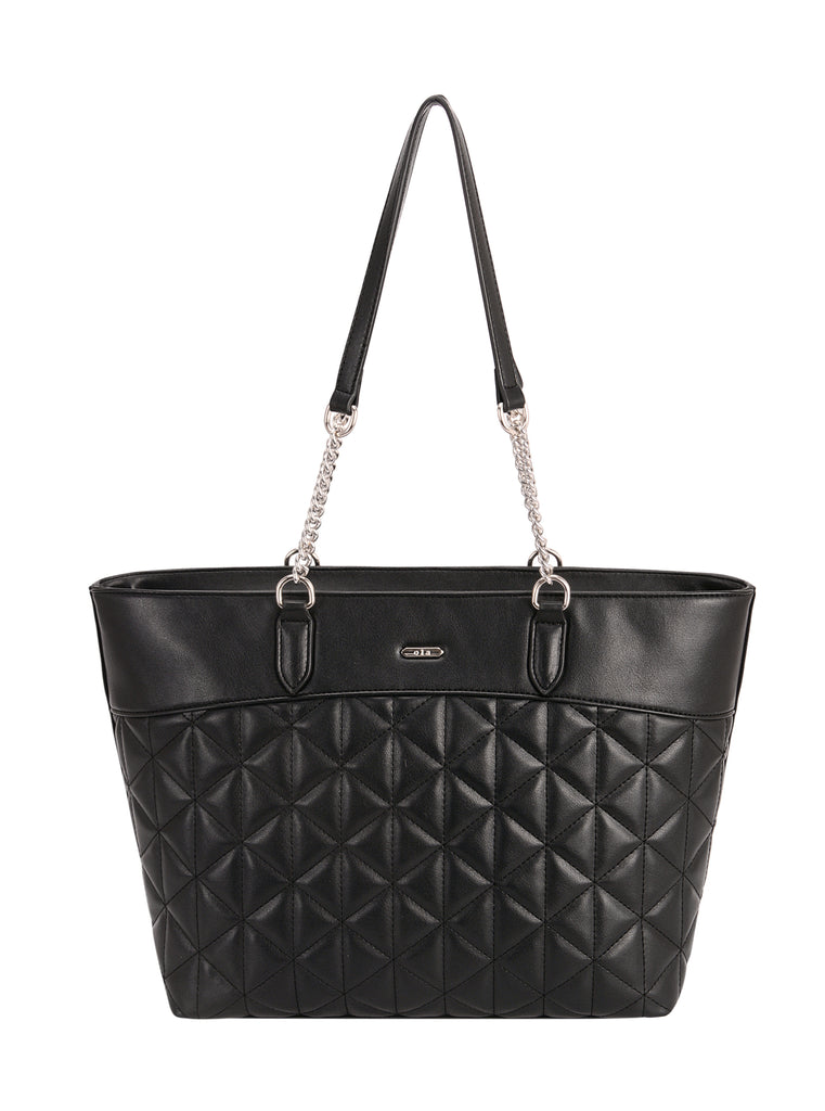 Quilt Tote Bag - Black