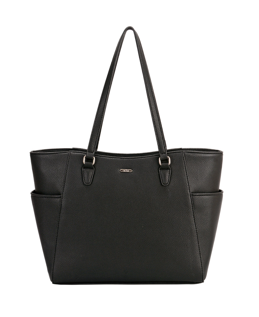 Side Pocke Tote Bag - Black