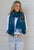 Embroidered Winter Scarf - Teal