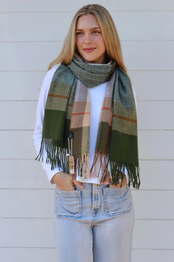 Scarf - Khaki Multi