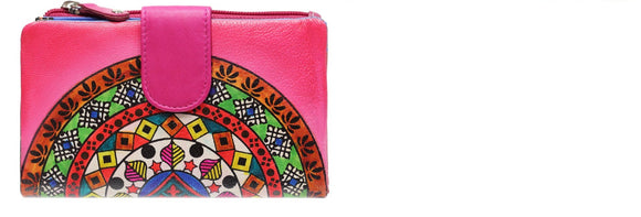 Vivid Leather Wallet - Pink