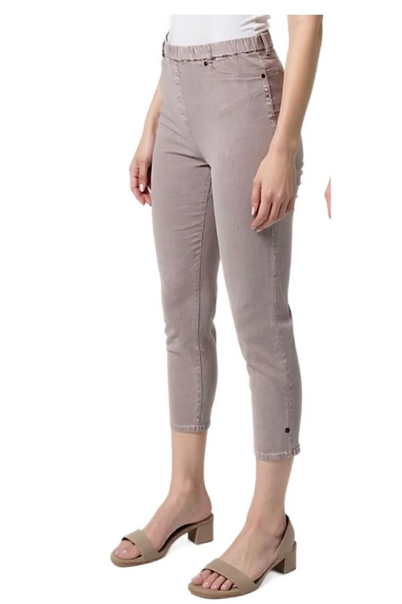 Enzyme Wash Capri Jegging By Cafe Latte - Mocha