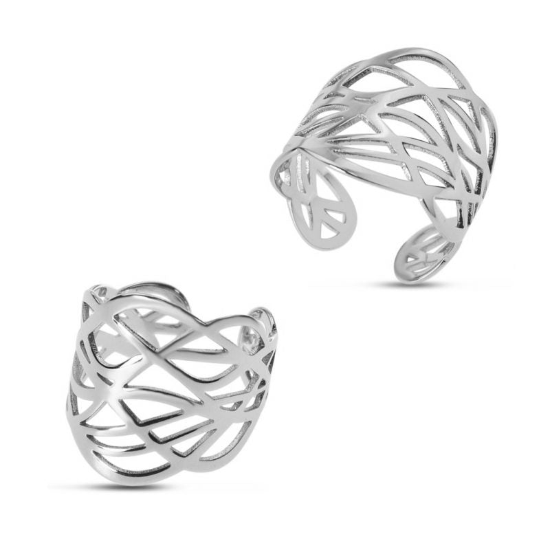 Metal Open Cut Ring/Open Shank - Rhodium
