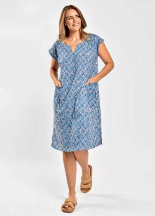 Front Pocket Dress By Saint Lori - Azure