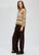 Crop Stripe Jumper By LD&Co - Walnut