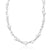Glass Bead With Faceted Crystal Necklace - Rhodium/Crystal/White Enamel