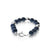 Stretch Fob Bracelet - Rhodiun/Navy Enamel
