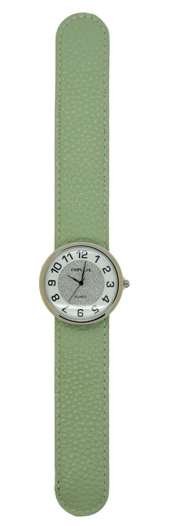 Glitter Slap Watch - Silver / Mint