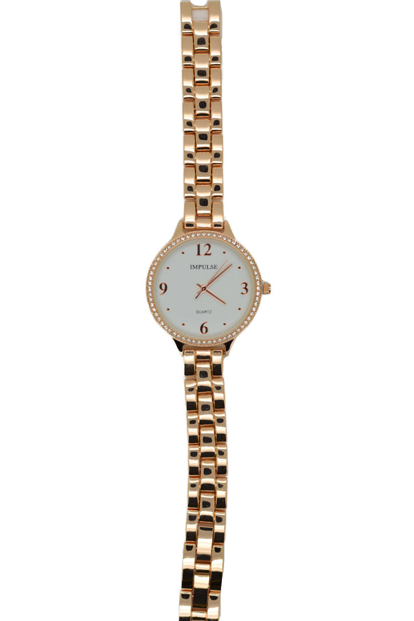 Braclet Watch With Bling - Rosegold