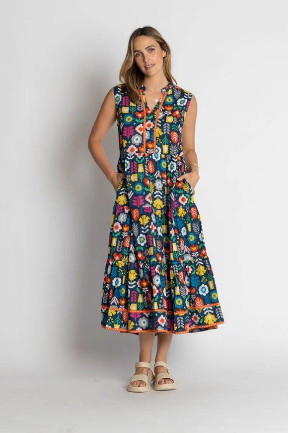 Kalina Midi Dress By LulaLife - Navy