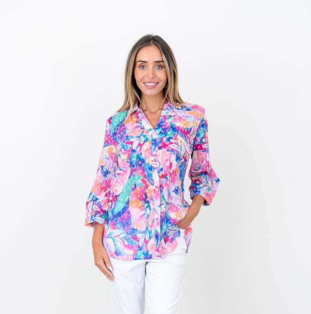 Lunar Crushed Shirt By Renoma - Multi