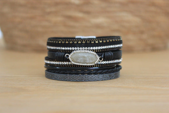 Stone Multi Bracelet - Black