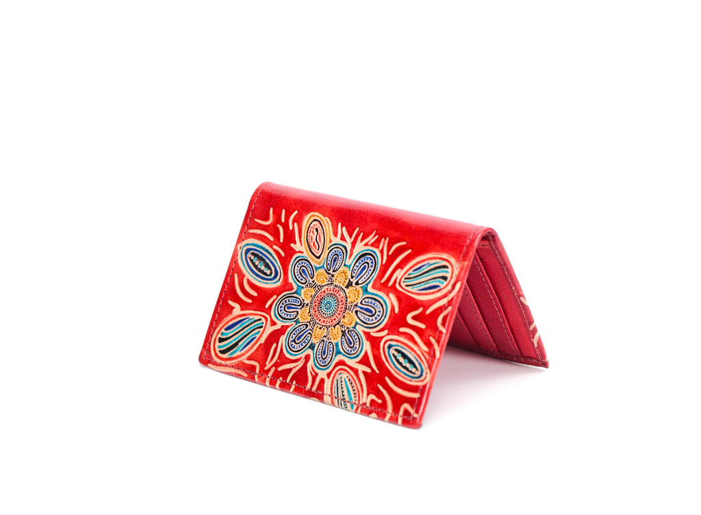 Hand Painted and Hand Crafted Card Leather Holder
