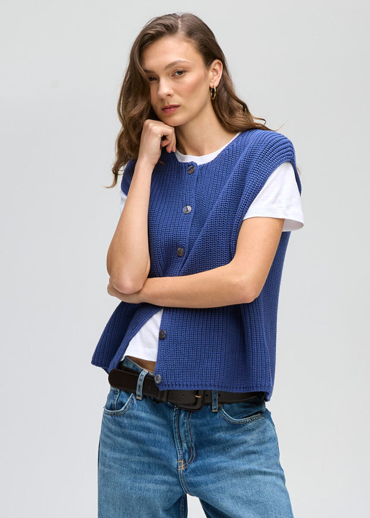 Ribbed Vest By LD&Co - Bluebell