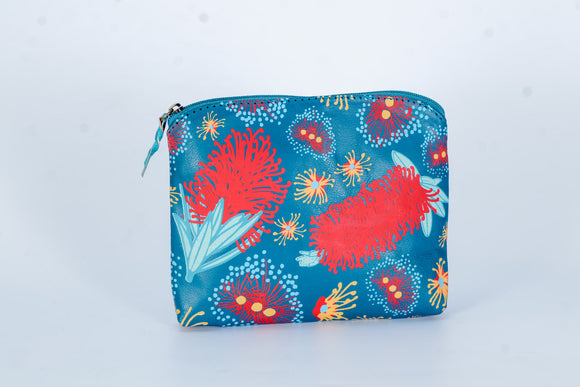 Hand Painted Leather Pouch - Bottlebrush