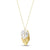 Layered Leaf Design Pendant - 2 Tone Matt Silver/Matt Gold
