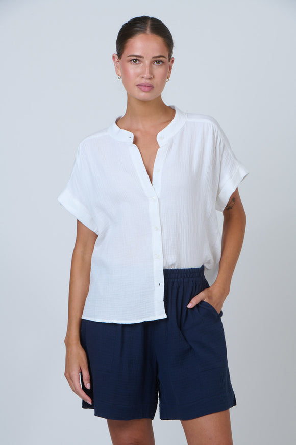Waffle Cotton Top By Namastai - White
