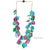 Resin Linked Chain Necklace - Blue/Purple Tone Multi