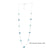 Faceted Heart Chanel Bead Necklace - Blue Tonal/Silver Plated
