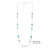 Faceted Chanel Bead Freshwater Pearl Necklace - Peacock Tonal/Silver