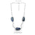 Linked Stone & Metal Necklace - Silver/Lapis