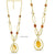 Natural Stones & Glass Bead Pendant Necklace - Amber Tone/Gold