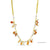 Natural Stone & Freshwater Pearl Necklace - Gold/Pearl/Amber